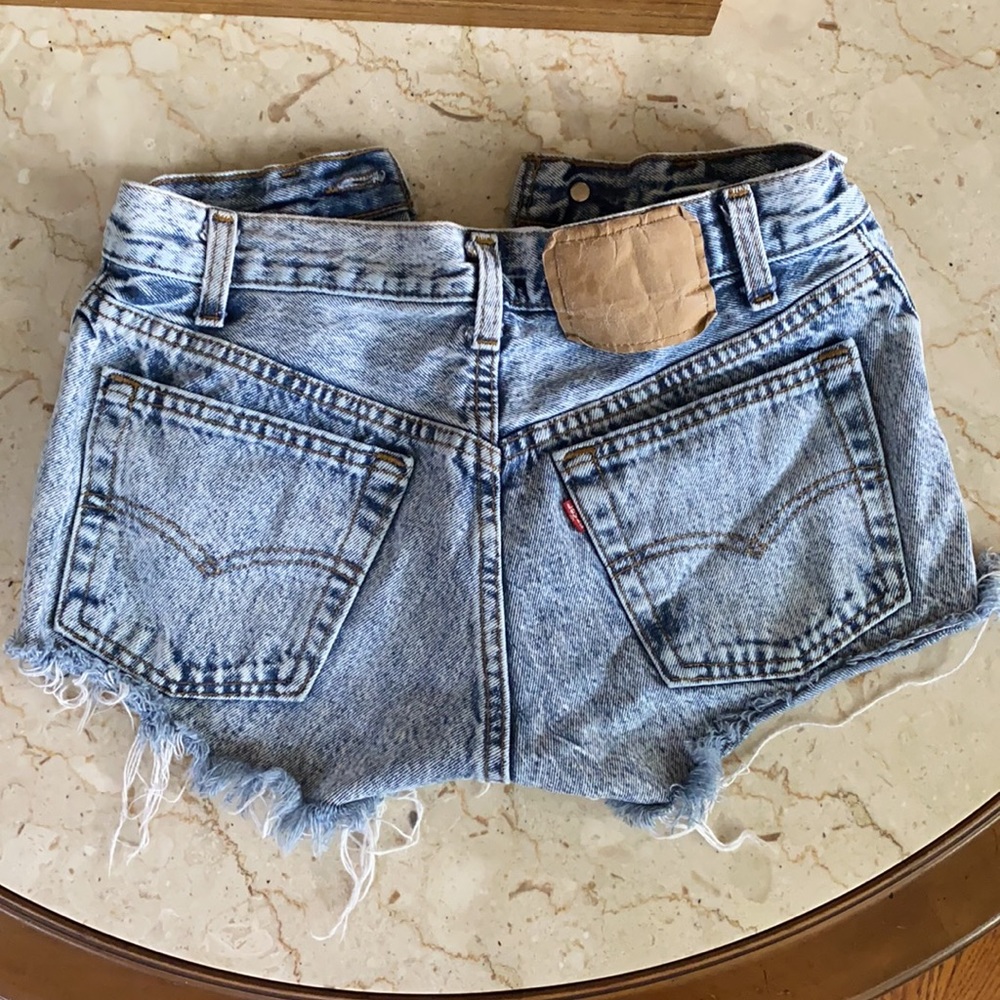 Levi Strauss High Waist Acid Wash Shorts